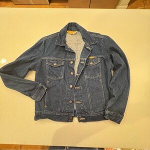 Vintage 90’s Rustler Dark Blue Denim Jacket Made In USA 100% Cotton